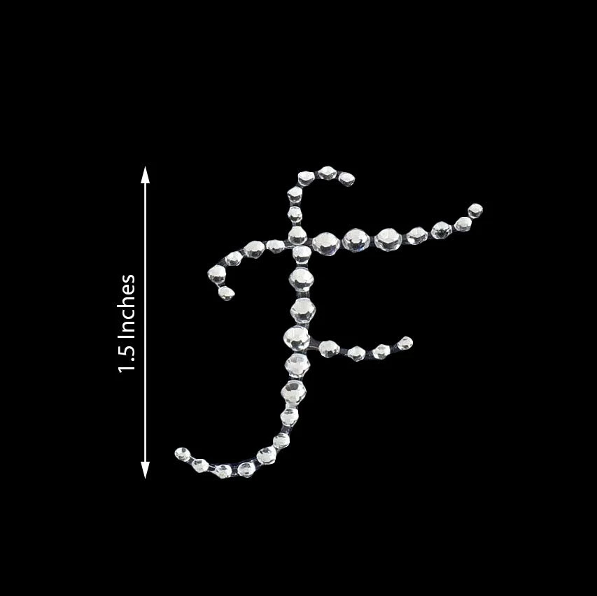 HIER_5150 12 Pack | 1.5" Clear Rhinestone Monogram Letter Jewel Sticker Self Adhesive DIY Diamond Decor - F 3 HIER_5150 12 Pack | 1.5" Clear Rhinestone Monogram Letter Jewel Sticker Self Adhesive DIY Diamond Decor - F