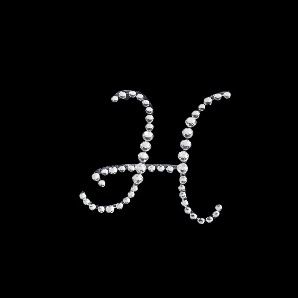 HIER_5150 12 Pack | 1.5" Clear Rhinestone Monogram Letter Jewel Sticker Self Adhesive DIY Diamond Decor - H 9 HIER_5150 12 Pack | 1.5" Clear Rhinestone Monogram Letter Jewel Sticker Self Adhesive DIY Diamond Decor - H