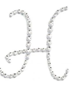 HIER_5150 12 Pack | 1.5" Clear Rhinestone Monogram Letter Jewel Sticker Self Adhesive DIY Diamond Decor - H