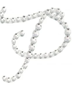 HIER_5150 Tabletop Decor 12 Pack | 1.5" Clear Rhinestone Monogram Letter Jewel Sticker Self Adhesive DIY Diamond Decor - P