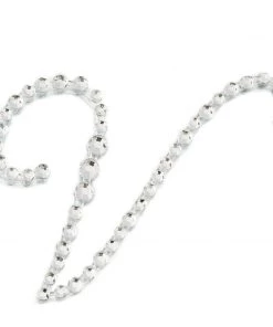 HIER_5150 12 Pack | 1.5" Clear Rhinestone Monogram Letter Jewel Sticker Self Adhesive DIY Diamond Decor - V Tabletop Decor