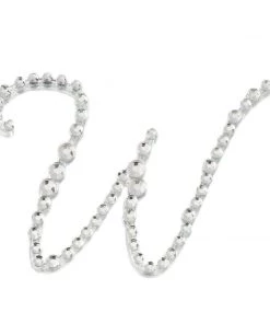 HIER_5150 12 Pack | 1.5" Clear Rhinestone Monogram Letter Jewel Sticker Self Adhesive DIY Diamond Decor - W