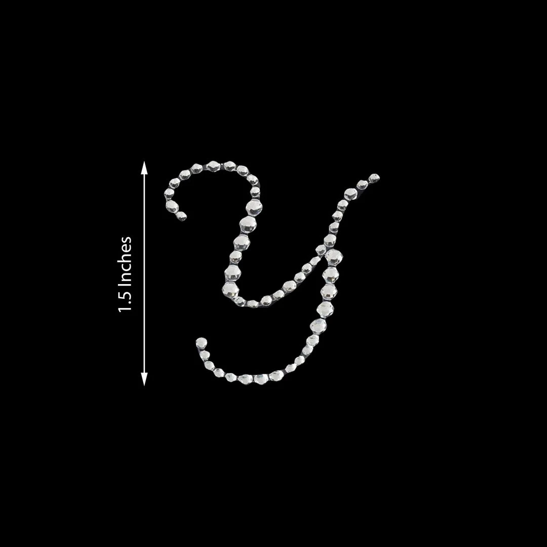 HIER_5150 Tabletop Decor 12 Pack | 1.5" Clear Rhinestone Monogram Letter Jewel Sticker Self Adhesive DIY Diamond Decor - Y 3 HIER_5150 Tabletop Decor 12 Pack | 1.5" Clear Rhinestone Monogram Letter Jewel Sticker Self Adhesive DIY Diamond Decor - Y