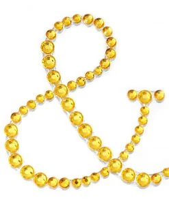 HIER_5150 12 Pack | 1.5" Gold Rhinestone Monogram Letter Jewel Sticker Self Adhesive DIY Diamond Decor Tabletop Decor