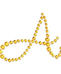 HIER_5150 12 Pack | 1.5" Gold Rhinestone Monogram Letter Jewel Sticker Self Adhesive DIY Diamond Decor Tabletop Decor 44 HIER_5150 12 Pack | 1.5