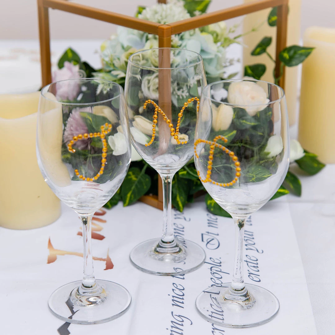 HIER_5150 Tabletop Decor 12 Pack | 1.5" Gold Rhinestone Monogram Letter Jewel Sticker Self Adhesive DIY Diamond Decor - R 2 HIER_5150 Tabletop Decor 12 Pack | 1.5" Gold Rhinestone Monogram Letter Jewel Sticker Self Adhesive DIY Diamond Decor - R