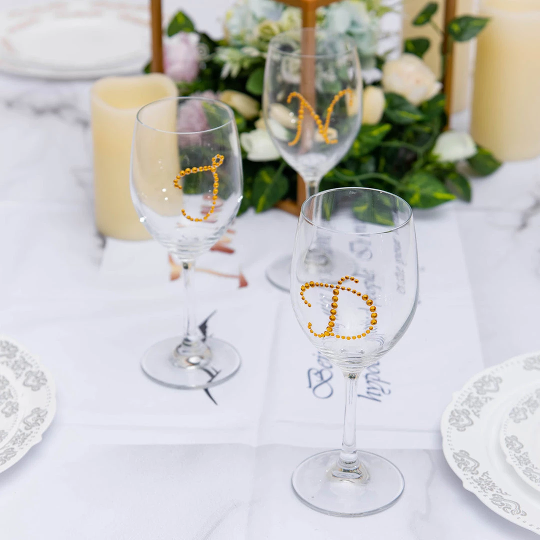 HIER_5150 Tabletop Decor 12 Pack | 1.5" Gold Rhinestone Monogram Letter Jewel Sticker Self Adhesive DIY Diamond Decor - F 8 HIER_5150 Tabletop Decor 12 Pack | 1.5" Gold Rhinestone Monogram Letter Jewel Sticker Self Adhesive DIY Diamond Decor - F