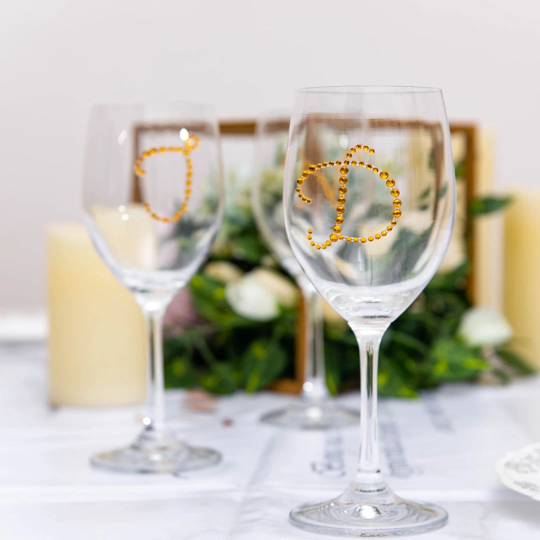 HIER_5150 Tabletop Decor 12 Pack | 1.5" Gold Rhinestone Monogram Letter Jewel Sticker Self Adhesive DIY Diamond Decor - T 8 HIER_5150 Tabletop Decor 12 Pack | 1.5" Gold Rhinestone Monogram Letter Jewel Sticker Self Adhesive DIY Diamond Decor - T