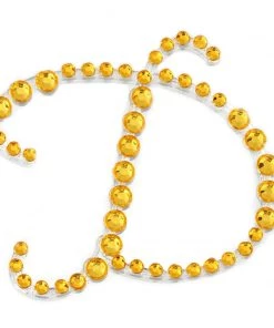 HIER_5150 12 Pack | 1.5" Gold Rhinestone Monogram Letter Jewel Sticker Self Adhesive DIY Diamond Decor Tabletop Decor 47 HIER_5150 12 Pack | 1.5