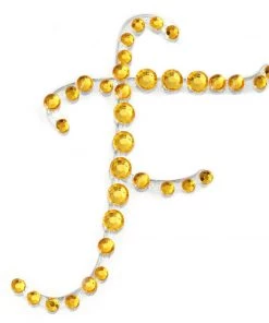 HIER_5150 12 Pack | 1.5" Gold Rhinestone Monogram Letter Jewel Sticker Self Adhesive DIY Diamond Decor Tabletop Decor 49 HIER_5150 12 Pack | 1.5