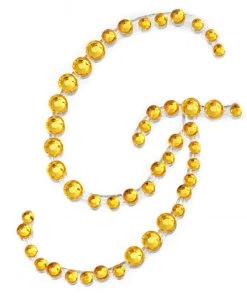 HIER_5150 Tabletop Decor 12 Pack | 1.5" Gold Rhinestone Monogram Letter Jewel Sticker Self Adhesive DIY Diamond Decor - G