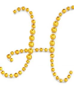 HIER_5150 12 Pack | 1.5" Gold Rhinestone Monogram Letter Jewel Sticker Self Adhesive DIY Diamond Decor Tabletop Decor 51 HIER_5150 12 Pack | 1.5