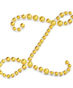 HIER_5150 12 Pack | 1.5" Gold Rhinestone Monogram Letter Jewel Sticker Self Adhesive DIY Diamond Decor Tabletop Decor 55 HIER_5150 12 Pack | 1.5