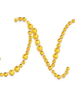 HIER_5150 12 Pack | 1.5" Gold Rhinestone Monogram Letter Jewel Sticker Self Adhesive DIY Diamond Decor Tabletop Decor 57 HIER_5150 12 Pack | 1.5