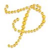 HIER_5150 12 Pack | 1.5" Gold Rhinestone Monogram Letter Jewel Sticker Self Adhesive DIY Diamond Decor - P Tabletop Decor