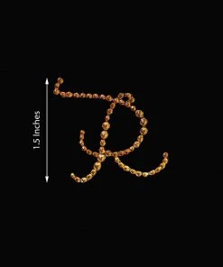 HIER_5150 Tabletop Decor 12 Pack | 1.5" Gold Rhinestone Monogram Letter Jewel Sticker Self Adhesive DIY Diamond Decor - R 11 HIER_5150 Tabletop Decor 12 Pack | 1.5