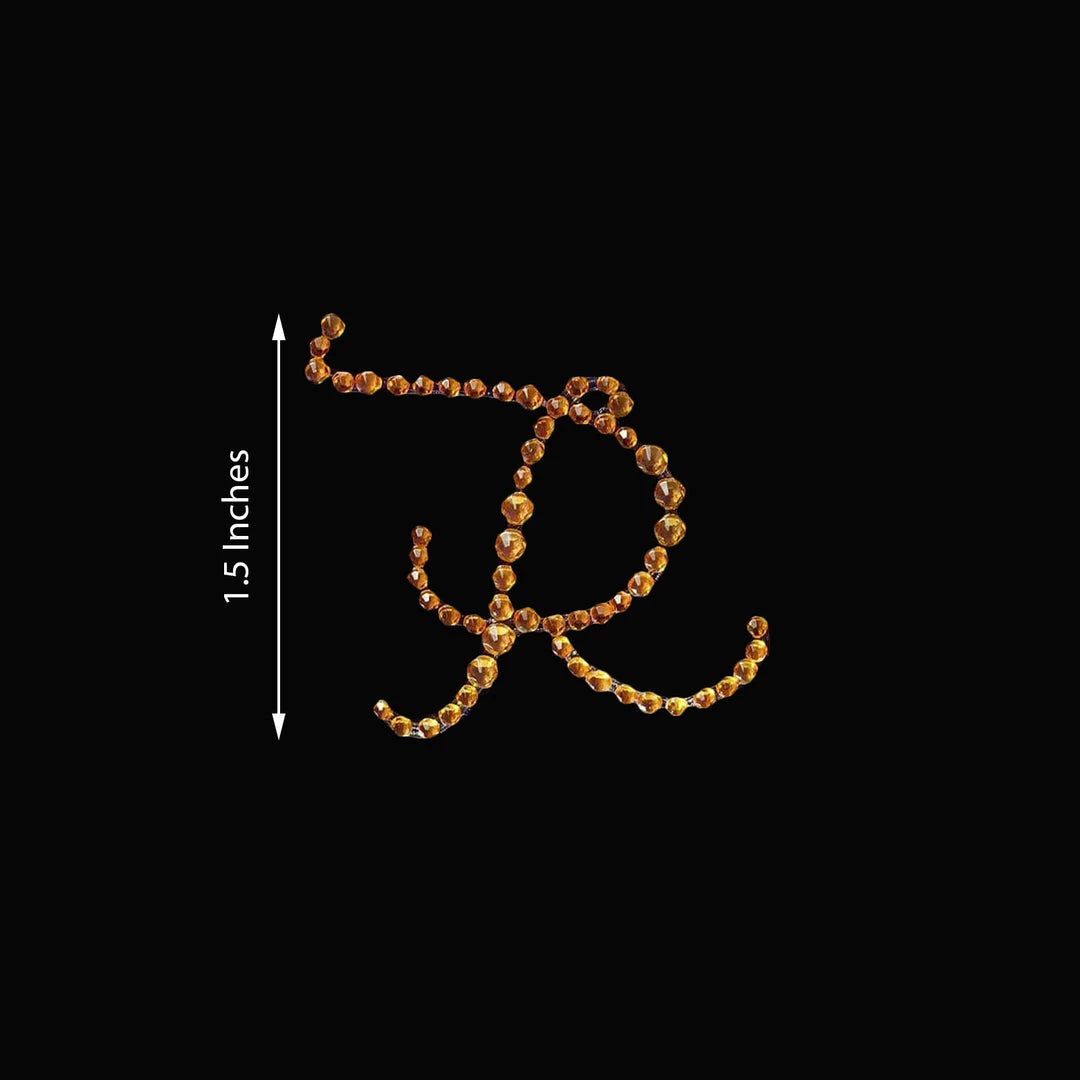 HIER_5150 Tabletop Decor 12 Pack | 1.5" Gold Rhinestone Monogram Letter Jewel Sticker Self Adhesive DIY Diamond Decor - R 3 HIER_5150 Tabletop Decor 12 Pack | 1.5" Gold Rhinestone Monogram Letter Jewel Sticker Self Adhesive DIY Diamond Decor - R