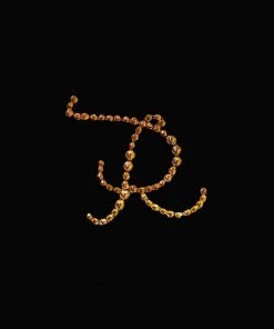 HIER_5150 Tabletop Decor 12 Pack | 1.5" Gold Rhinestone Monogram Letter Jewel Sticker Self Adhesive DIY Diamond Decor - R 17 HIER_5150 Tabletop Decor 12 Pack | 1.5