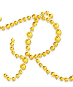 HIER_5150 12 Pack | 1.5" Gold Rhinestone Monogram Letter Jewel Sticker Self Adhesive DIY Diamond Decor Tabletop Decor 61 HIER_5150 12 Pack | 1.5