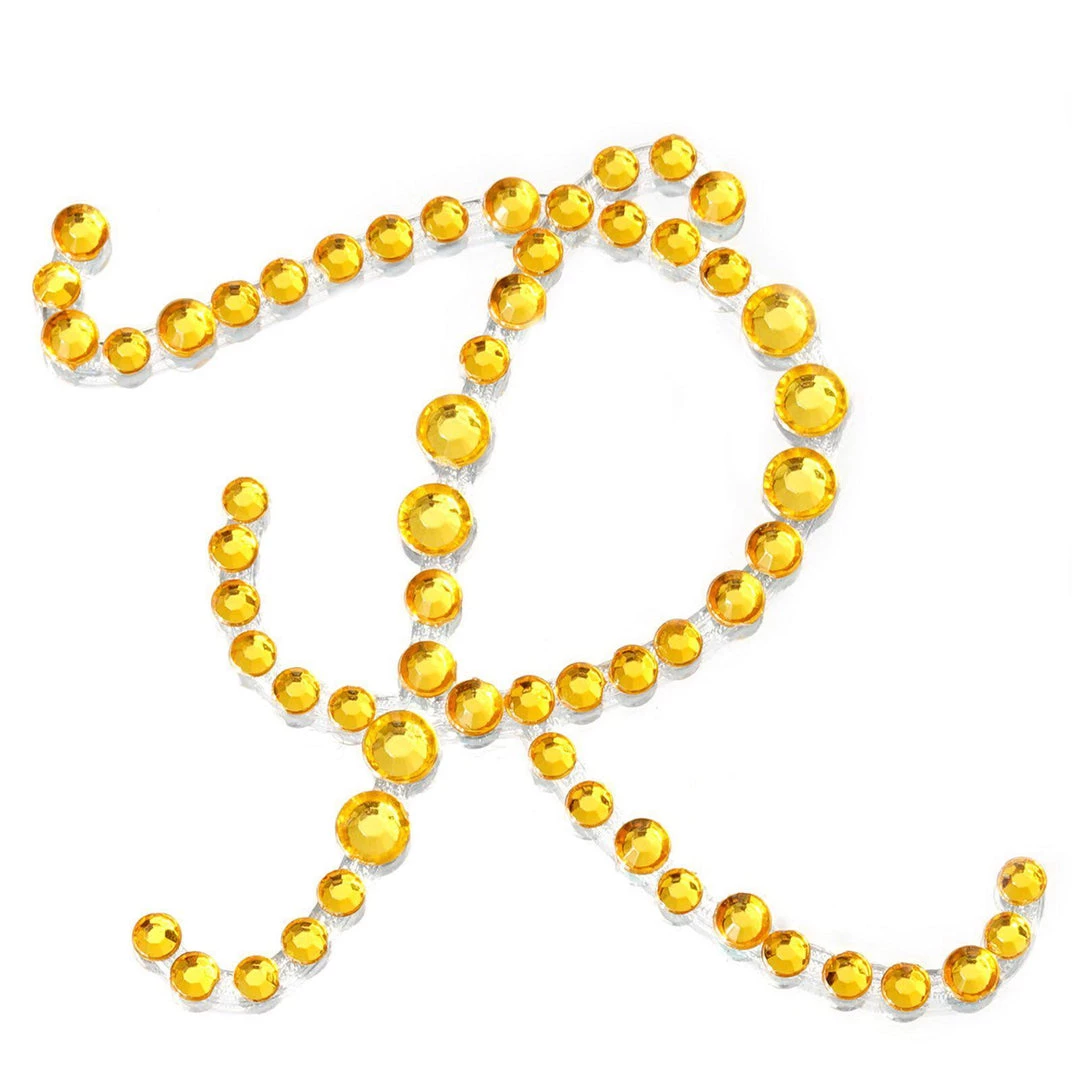 HIER_5150 Tabletop Decor 12 Pack | 1.5" Gold Rhinestone Monogram Letter Jewel Sticker Self Adhesive DIY Diamond Decor - R 1 HIER_5150 Tabletop Decor 12 Pack | 1.5" Gold Rhinestone Monogram Letter Jewel Sticker Self Adhesive DIY Diamond Decor - R