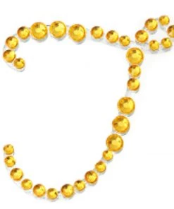 HIER_5150 Tabletop Decor 12 Pack | 1.5" Gold Rhinestone Monogram Letter Jewel Sticker Self Adhesive DIY Diamond Decor - T