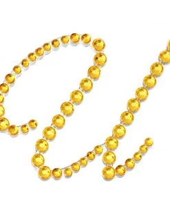 HIER_5150 12 Pack | 1.5" Gold Rhinestone Monogram Letter Jewel Sticker Self Adhesive DIY Diamond Decor Tabletop Decor 64 HIER_5150 12 Pack | 1.5