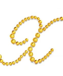 HIER_5150 12 Pack | 1.5" Gold Rhinestone Monogram Letter Jewel Sticker Self Adhesive DIY Diamond Decor Tabletop Decor 67 HIER_5150 12 Pack | 1.5