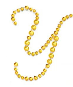 HIER_5150 12 Pack | 1.5" Gold Rhinestone Monogram Letter Jewel Sticker Self Adhesive DIY Diamond Decor Tabletop Decor 68 HIER_5150 12 Pack | 1.5