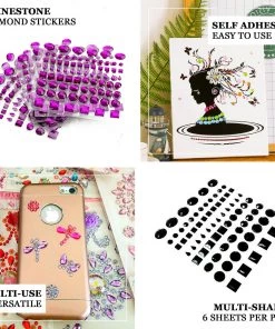 HIER_5150 510 Pcs | Multi Shaped Fuchsia Diamond Rhinestone Jeweled Stickers, DIY Craft Gems Decor 16 HIER_5150 510 Pcs | Multi Shaped Fuchsia Diamond Rhinestone Jeweled Stickers, DIY Craft Gems Decor