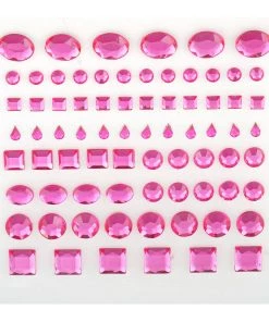 HIER_5150 510 Pcs | Multi Shaped Fuchsia Diamond Rhinestone Jeweled Stickers, DIY Craft Gems Decor 15 HIER_5150 510 Pcs | Multi Shaped Fuchsia Diamond Rhinestone Jeweled Stickers, DIY Craft Gems Decor