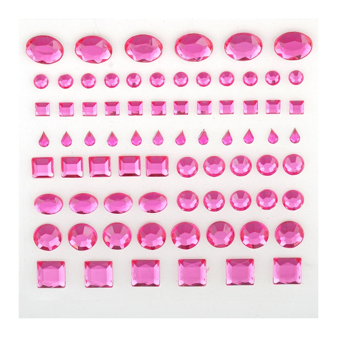 HIER_5150 510 Pcs | Multi Shaped Fuchsia Diamond Rhinestone Jeweled Stickers, DIY Craft Gems Decor 3 HIER_5150 510 Pcs | Multi Shaped Fuchsia Diamond Rhinestone Jeweled Stickers, DIY Craft Gems Decor