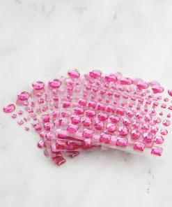HIER_5150 510 Pcs | Multi Shaped Fuchsia Diamond Rhinestone Jeweled Stickers, DIY Craft Gems Decor 23 HIER_5150 510 Pcs | Multi Shaped Fuchsia Diamond Rhinestone Jeweled Stickers, DIY Craft Gems Decor
