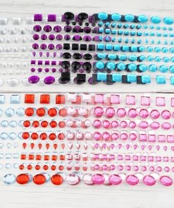 HIER_5150 510 Pcs | Multi Shaped Fuchsia Diamond Rhinestone Jeweled Stickers, DIY Craft Gems Decor 18 HIER_5150 510 Pcs | Multi Shaped Fuchsia Diamond Rhinestone Jeweled Stickers, DIY Craft Gems Decor