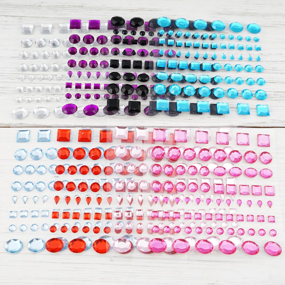 HIER_5150 510 Pcs | Multi Shaped Fuchsia Diamond Rhinestone Jeweled Stickers, DIY Craft Gems Decor 6 HIER_5150 510 Pcs | Multi Shaped Fuchsia Diamond Rhinestone Jeweled Stickers, DIY Craft Gems Decor