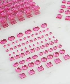 HIER_5150 510 Pcs | Multi Shaped Fuchsia Diamond Rhinestone Jeweled Stickers, DIY Craft Gems Decor 21 HIER_5150 510 Pcs | Multi Shaped Fuchsia Diamond Rhinestone Jeweled Stickers, DIY Craft Gems Decor
