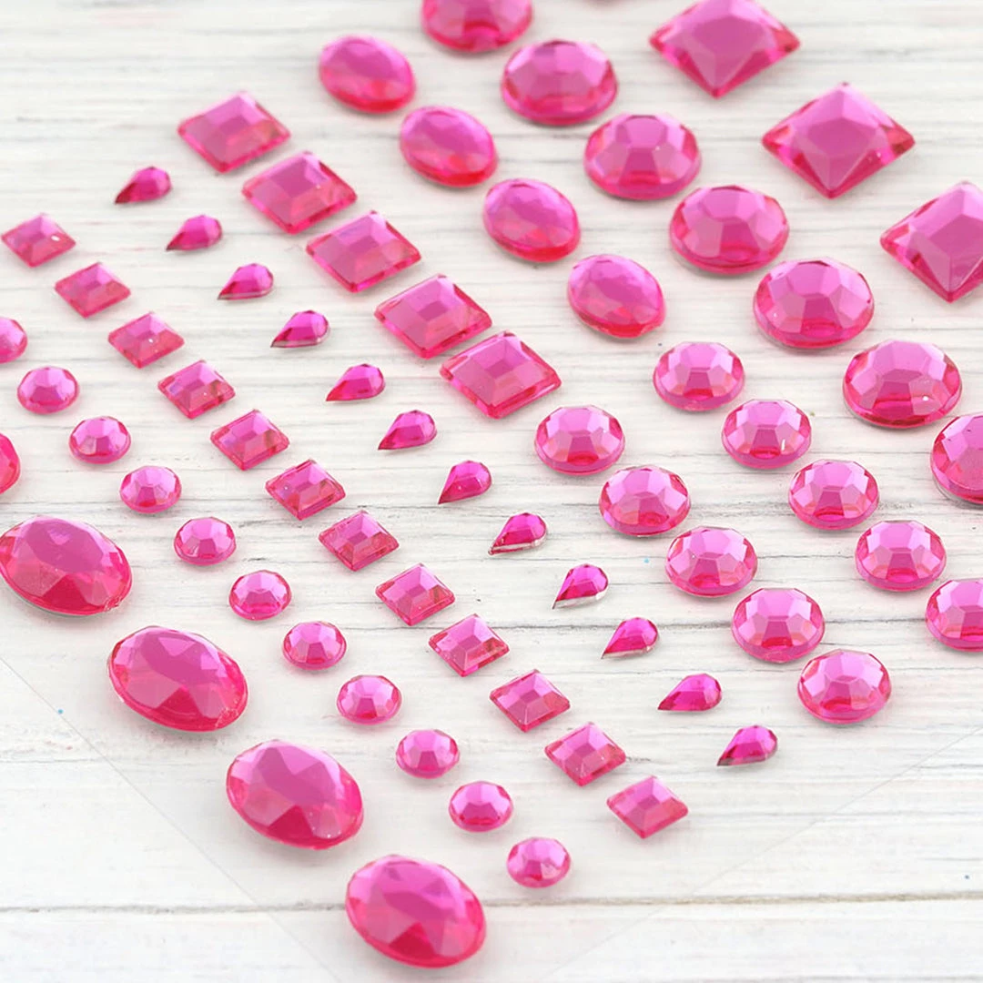 HIER_5150 510 Pcs | Multi Shaped Fuchsia Diamond Rhinestone Jeweled Stickers, DIY Craft Gems Decor 1 HIER_5150 510 Pcs | Multi Shaped Fuchsia Diamond Rhinestone Jeweled Stickers, DIY Craft Gems Decor