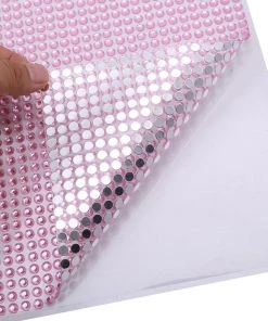 HIER_5150 21”x11” Blush Self Adhesive Rhinestone Diamond Sticker Wrap Sheets, DIY Craft Gem Stickers