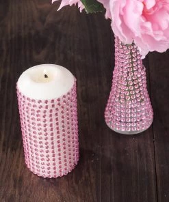 HIER_5150 21”x11” Blush Self Adhesive Rhinestone Diamond Sticker Wrap Sheets, DIY Craft Gem Stickers