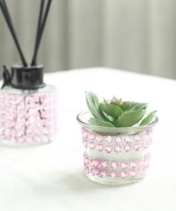 HIER_5150 21”x11” Blush Self Adhesive Rhinestone Diamond Sticker Wrap Sheets, DIY Craft Gem Stickers