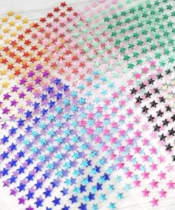 HIER_5150 Chargers & Centerpieces 600 Pcs | Fuchsia Star Shape Stick-On Diamond Rhinestone Stickers, DIY Self Adhesive Craft Gems