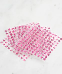 HIER_5150 Chargers & Centerpieces 600 Pcs | Fuchsia Star Shape Stick-On Diamond Rhinestone Stickers, DIY Self Adhesive Craft Gems