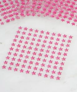 HIER_5150 Chargers & Centerpieces 600 Pcs | Fuchsia Star Shape Stick-On Diamond Rhinestone Stickers, DIY Self Adhesive Craft Gems