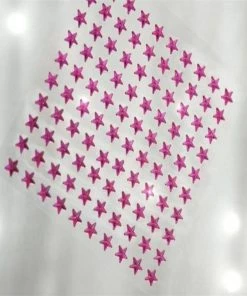 HIER_5150 Chargers & Centerpieces 600 Pcs | Fuchsia Star Shape Stick-On Diamond Rhinestone Stickers, DIY Self Adhesive Craft Gems