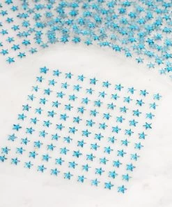 HIER_5150 600 Pcs | Turquoise Star Shape DIY Stick-On Diamond Rhinestone Stickers, Self Adhesive Craft Gems Chargers & Centerpieces