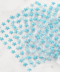 HIER_5150 600 Pcs | Turquoise Star Shape DIY Stick-On Diamond Rhinestone Stickers, Self Adhesive Craft Gems Chargers & Centerpieces