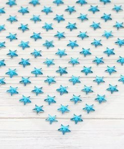 HIER_5150 600 Pcs | Turquoise Star Shape DIY Stick-On Diamond Rhinestone Stickers, Self Adhesive Craft Gems Chargers & Centerpieces