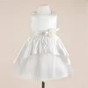 HIER_3500 Rosy Taffeta Flower Girl Junior Flower Girl Dress WHITE Party Dress Special Occasion Dress Big Clearance Sale
