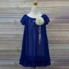 HIER_3500 Big Clearance Sale Flower Girl Dress Two Layered Chiffon Pleated Girls DressRoyal Blue Party Dress Special Occasion Dress