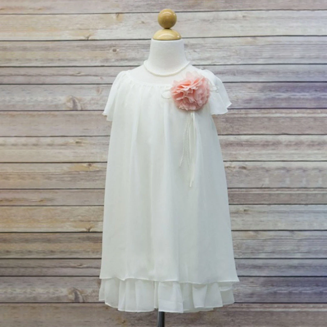HIER_3500 Big Clearance Sale Flower Girl Dress Two Layered Chiffon Pleated Girls Dress Ivory Party Dress Special Occasion Dress 1 HIER_3500 Big Clearance Sale Flower Girl Dress Two Layered Chiffon Pleated Girls Dress Ivory Party Dress Special Occasion Dress