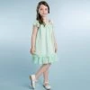 HIER_3500 Flower Girl Dress Two Layered Chiffon Pleated Girls Dress Mint Party Dress Special Occasion Dress Big Clearance Sale